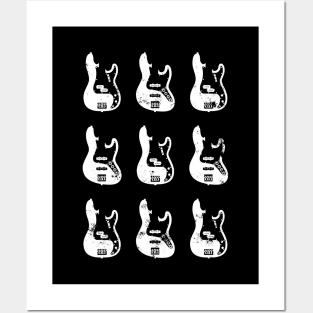 Bass Guitar Bodies Dark Theme Posters and Art